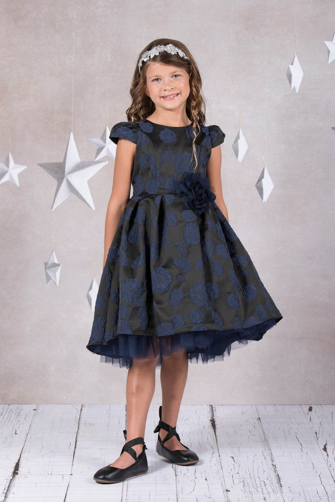Jacquard High Low Holiday Dress