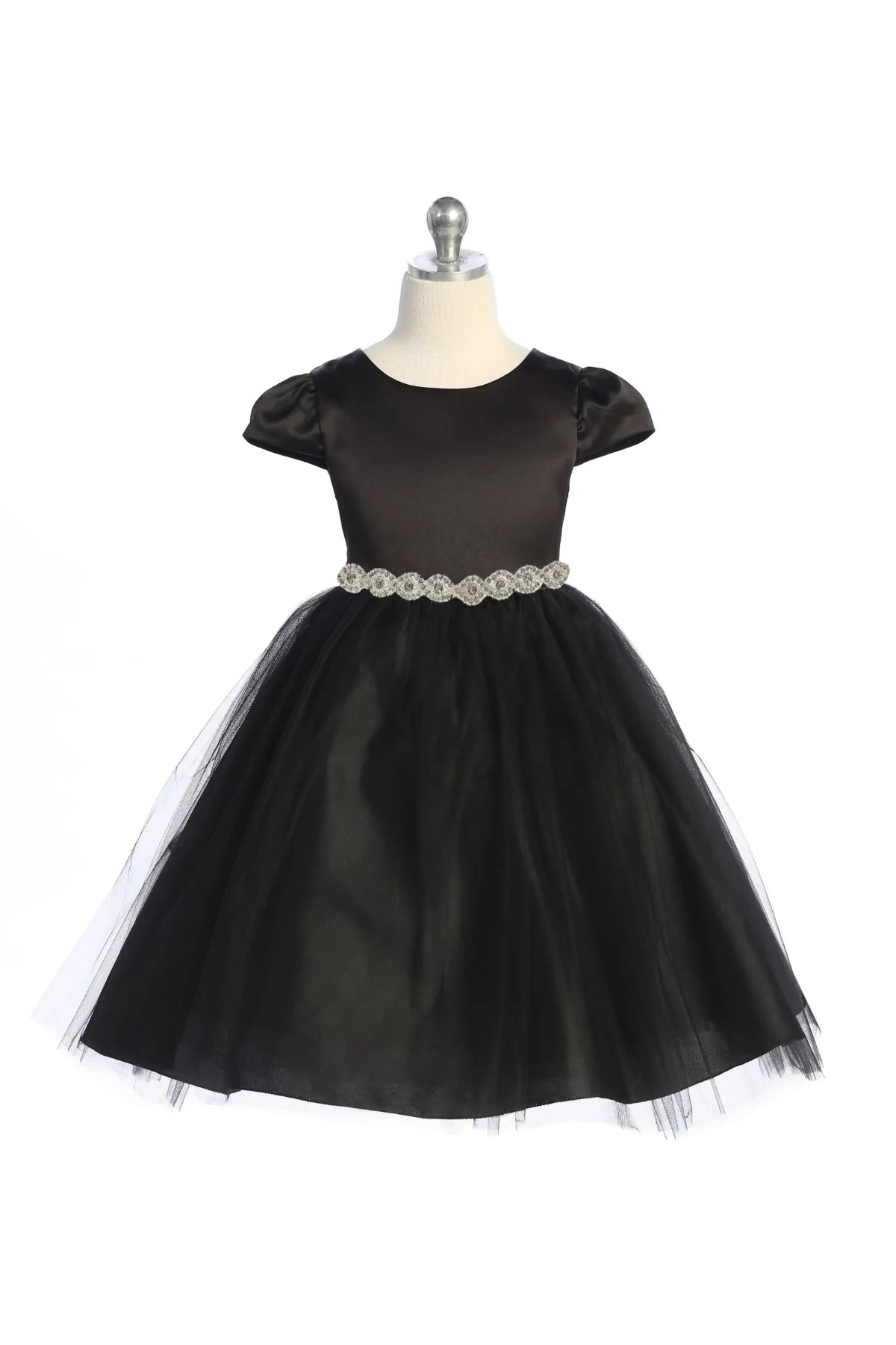 Elegant Satin and Tulle Holiday Dress for Little Girls 452 10 / Red Elegant Satin and Tulle Holiday Dress for Little Girls 452 10 / Red