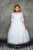 Embroidery Mesh Half Sleeve First Communion Dress 462