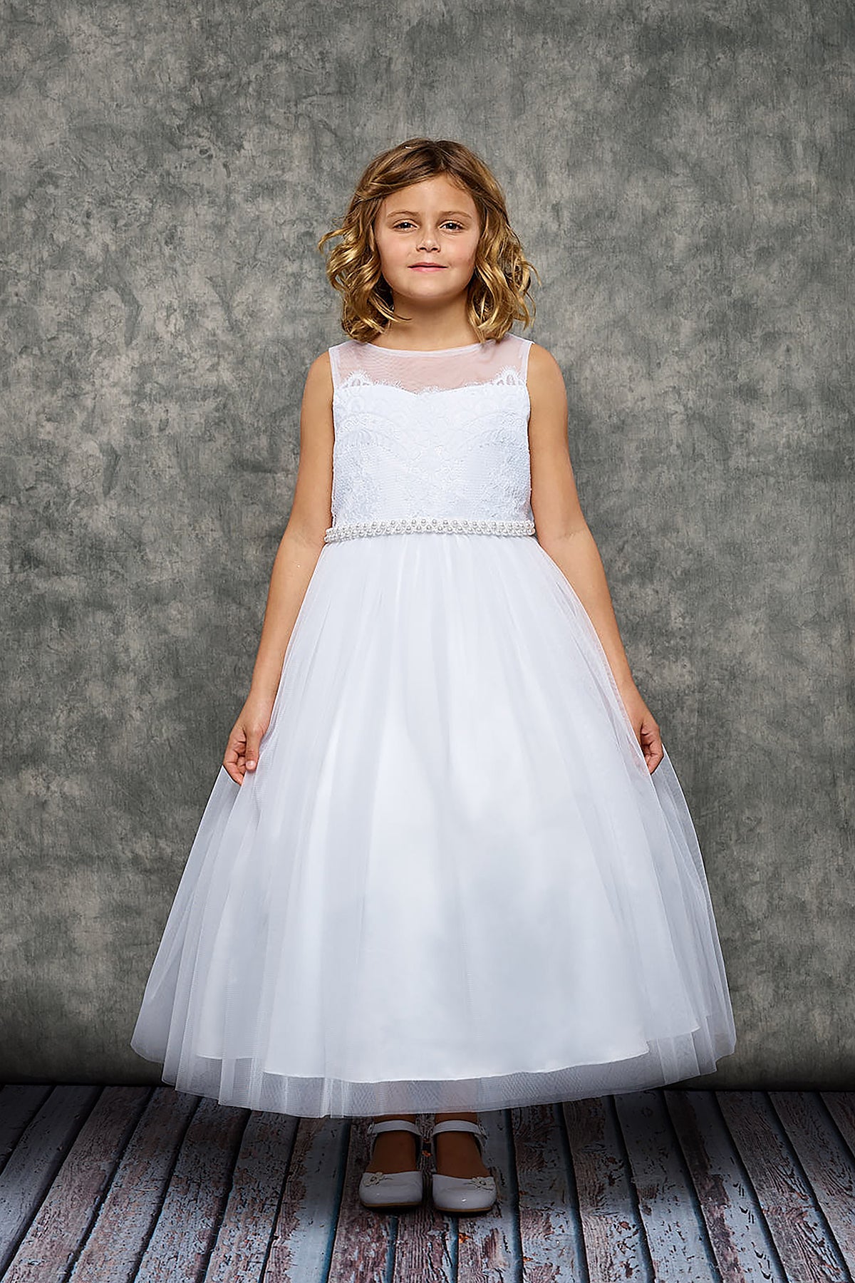 white dress for 1st communion Gloria Premium Girls - Pure tier hi Kids Dream Big Girls White
