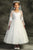 Embroidery Mesh Ruffle Sleeve Communion Gown 508