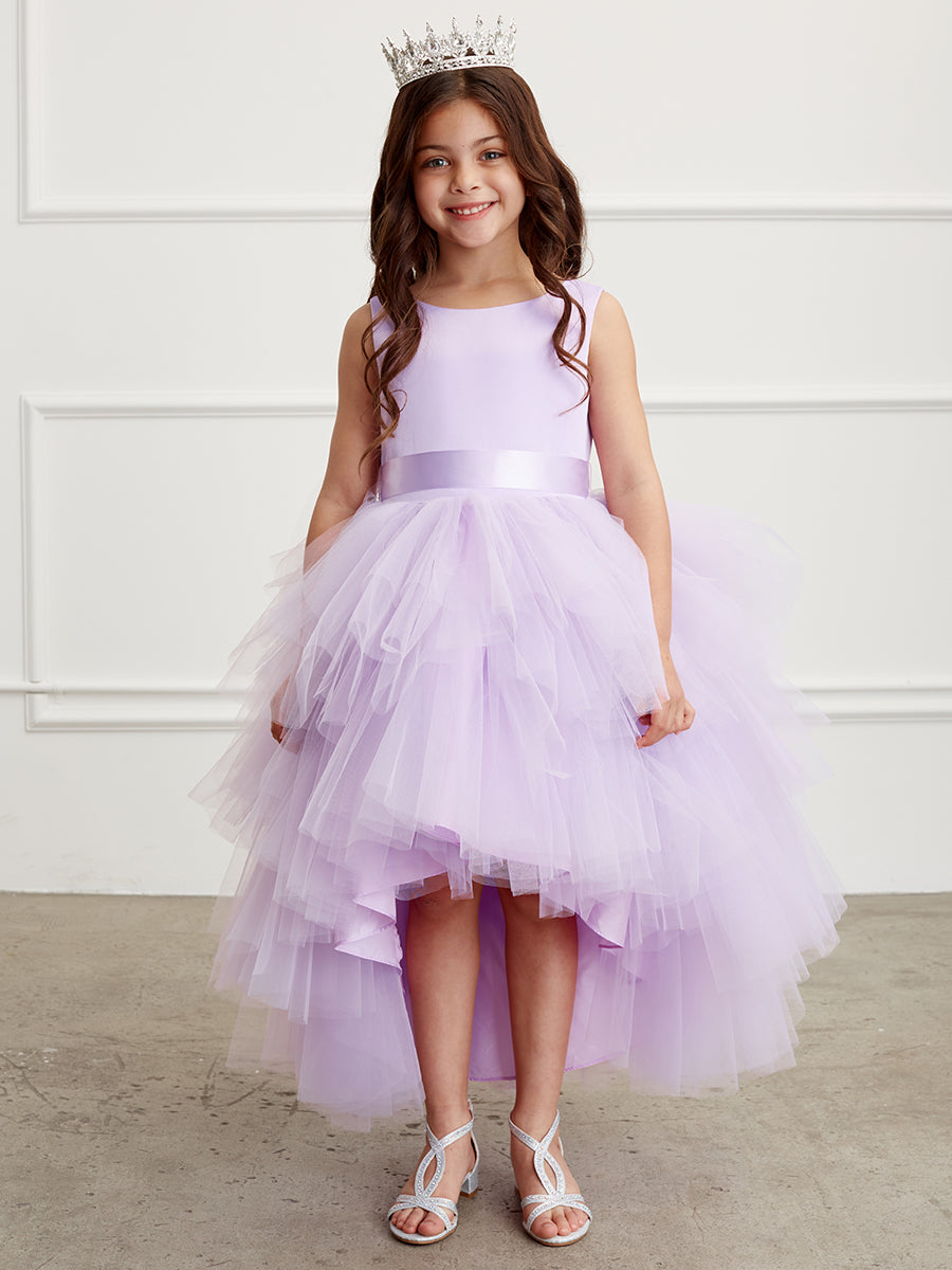 Lilac Ruffled Tulle High-Low Flower Girl Dress 5658L 4 years / Lilac (Lavender) Lilac Ruffled Tulle High-Low Flower Girl Dress 5658L 4 years / Lilac (Lavender)