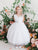 Delicate Glitter V Neckline Tulle Flower Girl Dress 5698