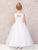 Heirloom Satin with Lace Applique Bodice and Tulle Skirt Communion Dress