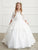 Modest Off-the-Shoulder 3/4 Sleeves Lace First Communion Flower Girl Gown 5773