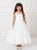 Plus Size Illusion neckline Tulle Skirt Flower Girl Dress Girls 5801