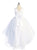 Asymmetric Skirt Glitter Bodice  Sleeveless  Ivory Communion Flower Girl Dress  5814IV