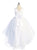 Asymmetric Skirt Glitter Bodice  Sleeveless  Blush Communion Flower Girl Dress  5814BL