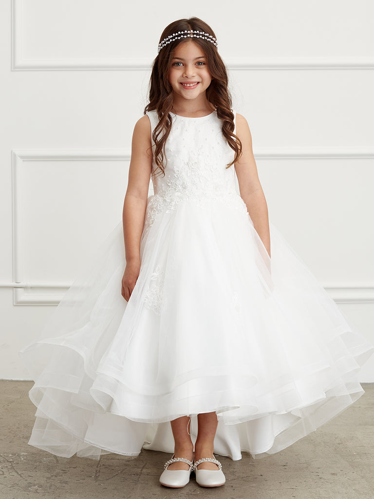 girls ivory flower girl dress Alondra Luxury Flower Girl Communion Dress in Ivory