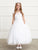 Scalloped hemline   White Communion Flower Girl Dress  5819