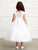 Cap Sleeves Lace Overlay Pearl Waistline First Communion Flower Girl Gown 5821