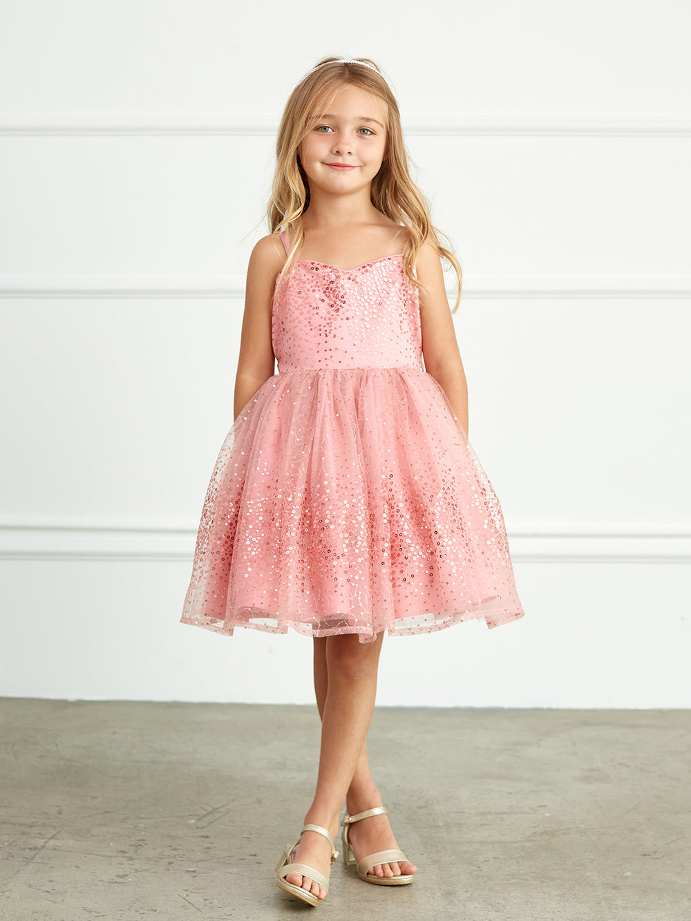 Silver Short Length Flower Girl Dress 5825S 2 years / Silver