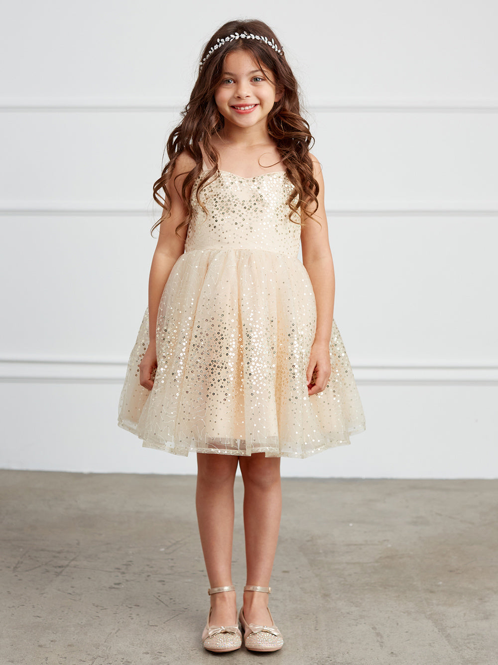 Gold Short Length Flower Girl Dress 5825G 6 Months / Gold Gold Short Length Flower Girl Dress 5825G 6 Months / Gold