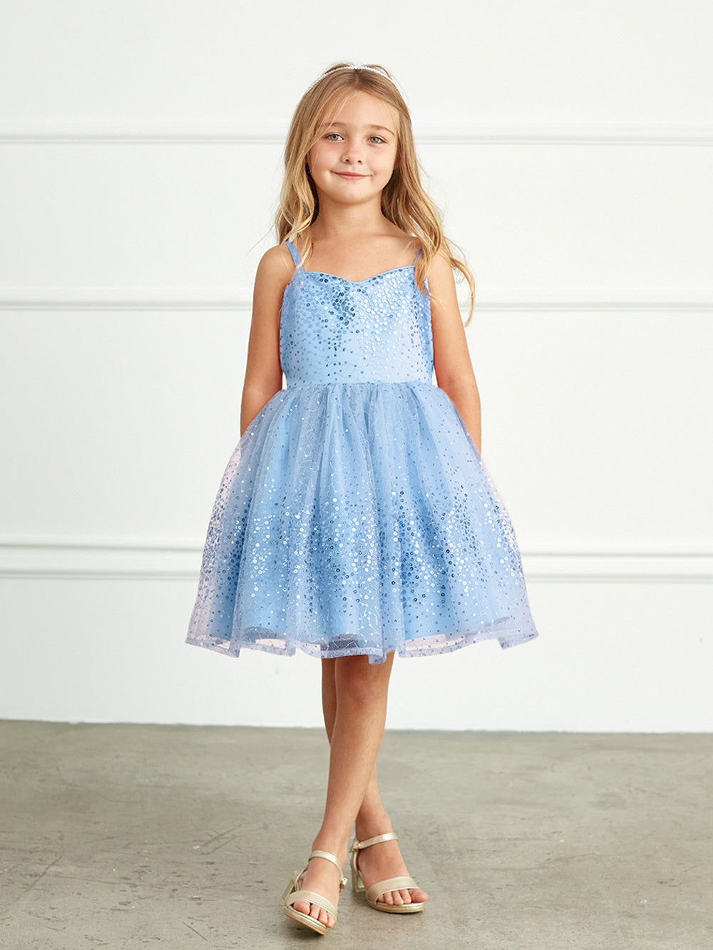 Silver Short Length Flower Girl Dress 5825S 2 years / Silver