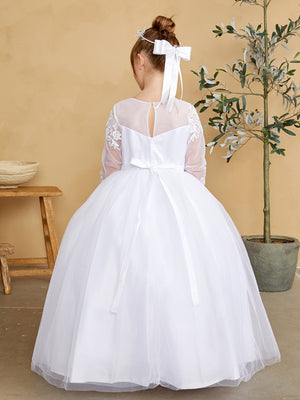 Illusion Neckline and Lace Applique Pageant Flower Girl 5830