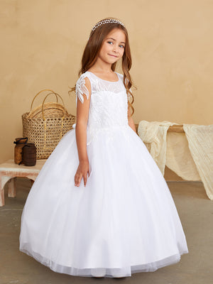 Sequin Appliques with Shoulder Accent Flower Girl 5839