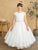 Lace bodice with Cap Sleeves and Sparkling Rhinestone Flower Girl 5851