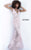 Jovani 60283 V-Neckline Floral Embellished Prom Dress