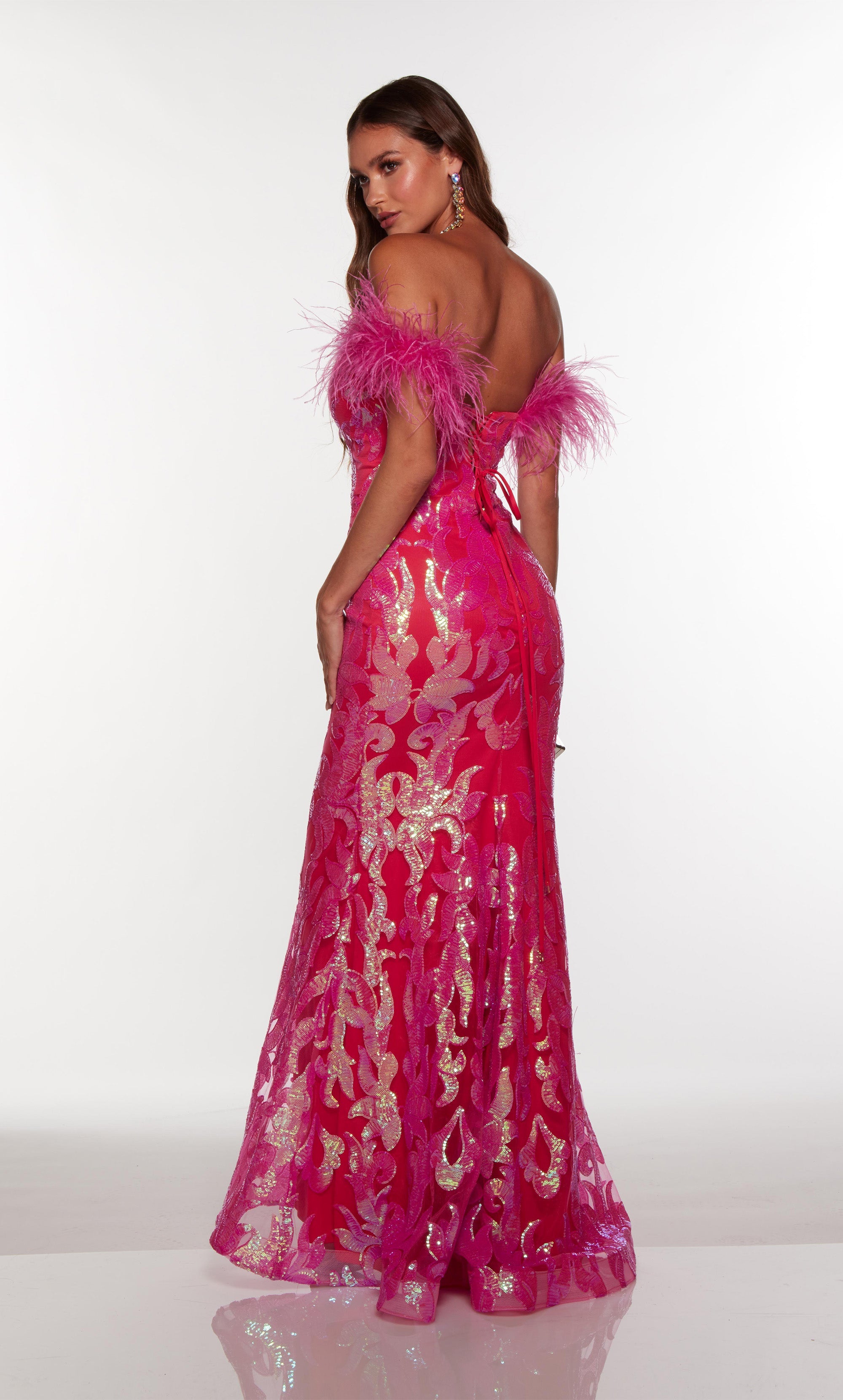 Alyce 61331 Off the Shoulders Fit and Flare Sequin Prom Gown Sparkly Gowns Alyce 61331 Off the Shoulders Fit and Flare Sequin Prom Gown Sparkly Gowns