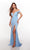 Off the Shoulder Lace-Up Sequin Prom Gown by Alyce 61343