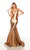 Stretch Satin Deep Open Back Long Gown Alyce 61437
