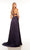 V-Neckline Satin Chiffon Long Flowy Gown by Alyce 61460