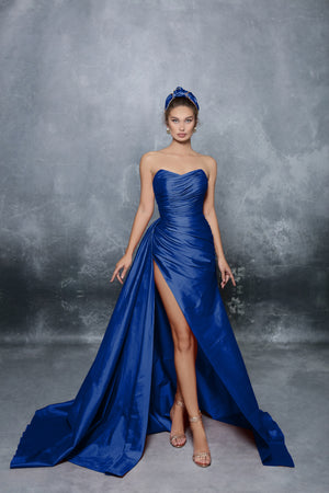 Tarik Ediz 96092 Strapless A-line with Train Deja Dress