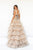 Tarik Ediz 98046 Tulle V-Neckline Layered Embellishment Delmare Dress