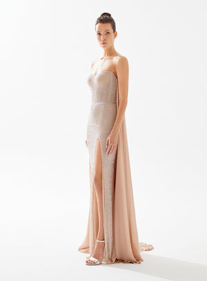 Tarik Ediz 98327 Strapless With a Cape Zoe Dress