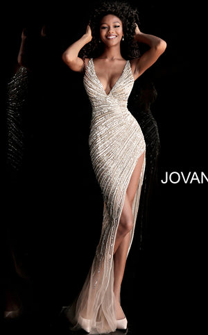 Fully Beaded Sleeveless Long Gown By Jovani 63405