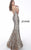 Jovani 67347 Gold Silver Criss Cross Back Embellished Prom Dress Pageant