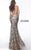 Jovani 67347 Gold Silver Criss Cross Back Embellished Prom Dress Pageant