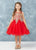 Short Flower Girl Dress with Gold Lace 7013CH