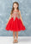 Short Flower Girl Dress with Gold Lace 7013B