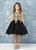 Short Flower Girl Dress with Gold Lace 7013BU