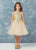 Short Flower Girl Dress with Gold Lace 7013CH