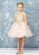 Short Flower Girl Dress with Gold Lace 7013CH