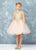 Short Flower Girl Dress with Gold Lace 7013RE