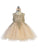 Baby Short Flower Girl Dress with Gold Lace 7013B