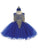 Baby Short Flower Girl Dress with Gold Lace 7013B