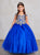 Off-the-Shoulder Gold Lace Red Ball Gown 7024R