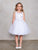 Sleeveless Short Dress with 3D flowers White Flower Girl  Dress Tip Top 7027