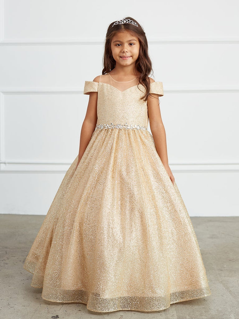 Glitter Illusion Off-the-Shoulder Gold A-line Gown 7029 Sparkly Gowns Glitter Illusion Off-the-Shoulder Gold A-line Gown 7029 Sparkly Gowns