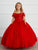 Lace and Tull Off-the-Shoulder Red Ball Gown 7033R
