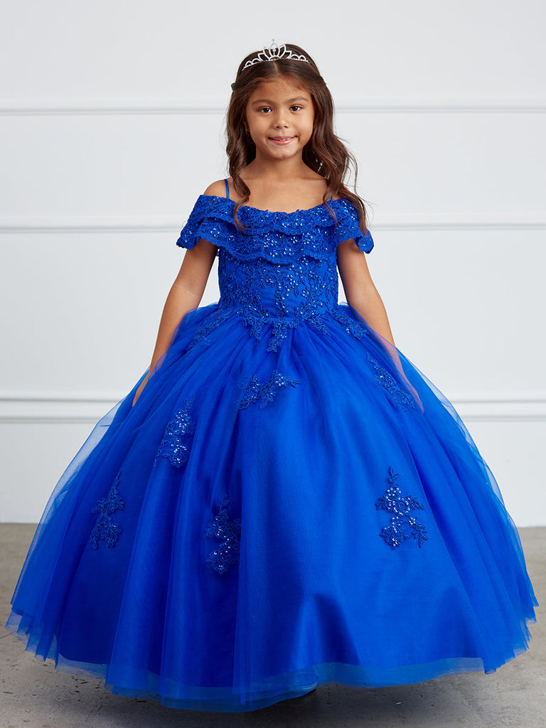 Lace and Tulle Off-the-Shoulder Royal Blue Ball Gown 7033RB 16+$30 / RoyalBlue Lace and Tulle Off-the-Shoulder Royal Blue Ball Gown 7033RB 16+$30 / RoyalBlue
