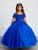 Lace and Tulle Off-the-Shoulder Royal Blue Ball Gown 7033RB