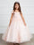 Lace and Tulle Off-the-Shoulder Blush Flower Girl Full Length Gown 7034BL