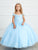 Lace and Tulle Off-the-Shoulder First Communion Flower Girl Full Length Gown 7034IV