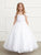 Lace and Tulle Off-the-Shoulder First Communion Flower Girl Full Length Gown 7034IV