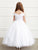 Lace and Tulle Off-the-Shoulder First Communion Full Length  Gown 7034W